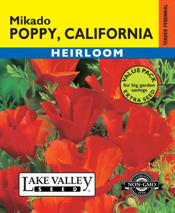 California Poppy, Mikado (Heirloom Value Pack)
