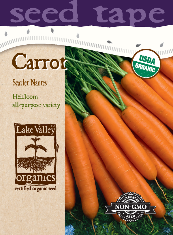 Organic Scarlet Nantes Carrot - 6' Seed Tape