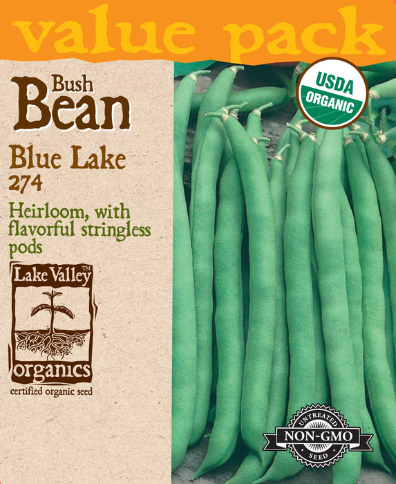 Organic Blue Lake 274 Bush Bean (Pkt)