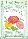 Blue Ribbon Bouquet Zinnias