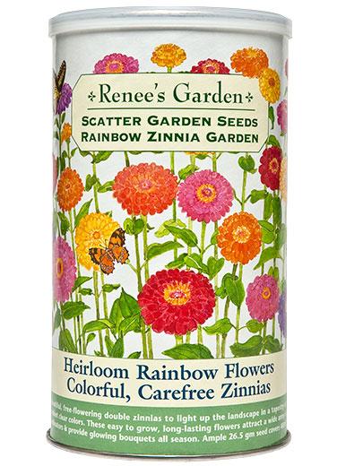 scatter garden seeds Zinnia Rainbow Scatter Can
