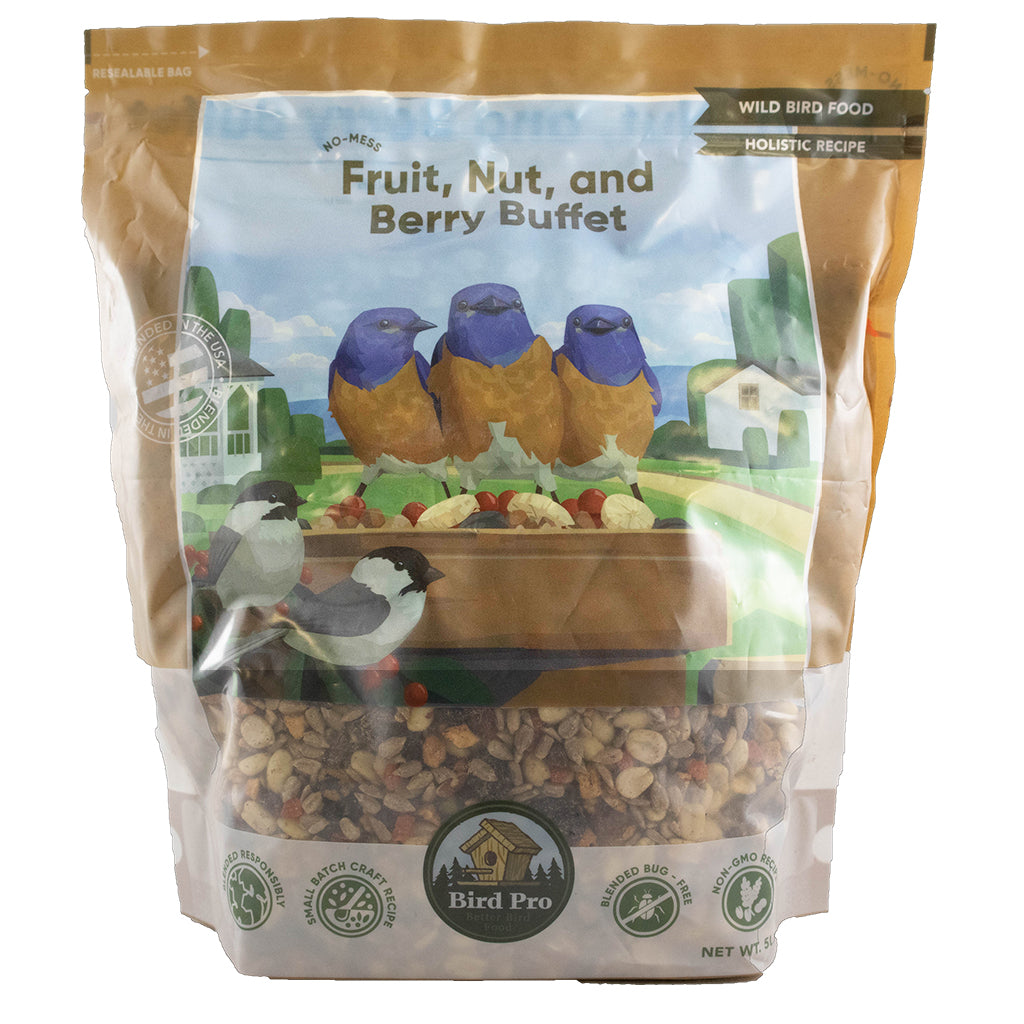 Bird Pro No Mess Fruit, Nut and Berry Buffet (18 lb) — Rohrer Seeds