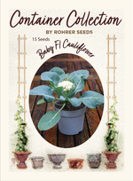 Rohrer Seeds Baby F1 Cauliflower Container Collection seed packet.