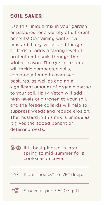 Soil Saver - Cool Season Mix (5 lb.), Cover Crop Seed