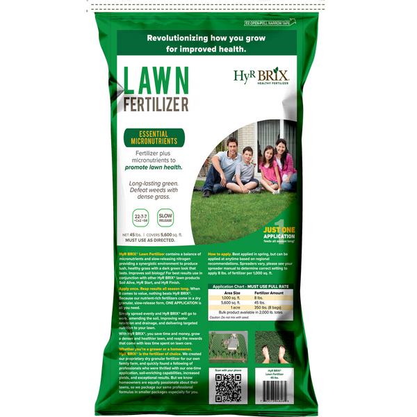 Hyr Brix Lawn Fertilizer 22-7-7 (45 Lb) | Rohrer Seeds