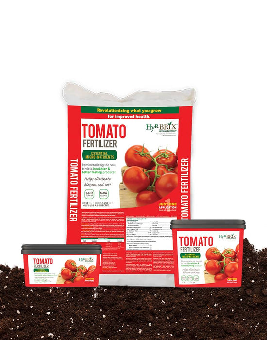 HyR BRIX Tomato Fertilizer 5-8-10 - The Perfect Tomato Feed That is Proven to Help Prevent Disease and Blossom End Rot to Keep Tomatoes Healthy.