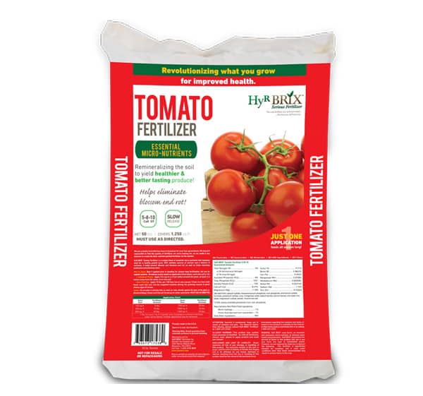 HyR BRIX Tomato Fertilizer 5-8-10 - The Perfect Tomato Feed That is Proven to Help Prevent Disease and Blossom End Rot to Keep Tomatoes Healthy.